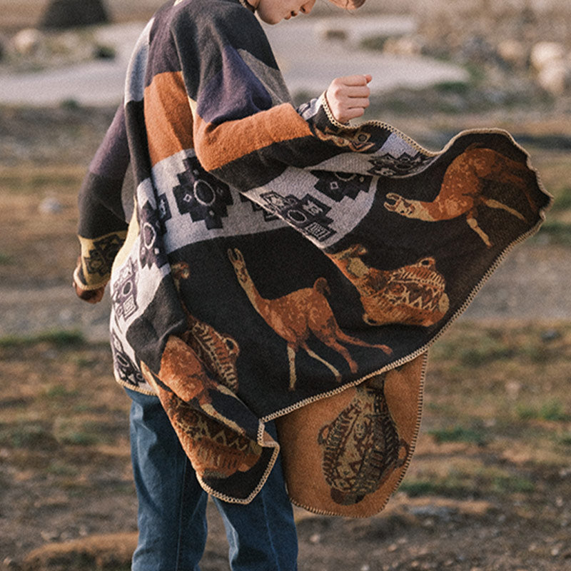Écharpe de voyage confortable en forme de vase en forme de cerf avec Buddha Stones et formes géométriques - image 3