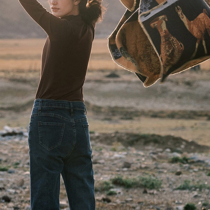 Écharpe de voyage confortable en forme de vase en forme de cerf avec Buddha Stones et formes géométriques - image 14