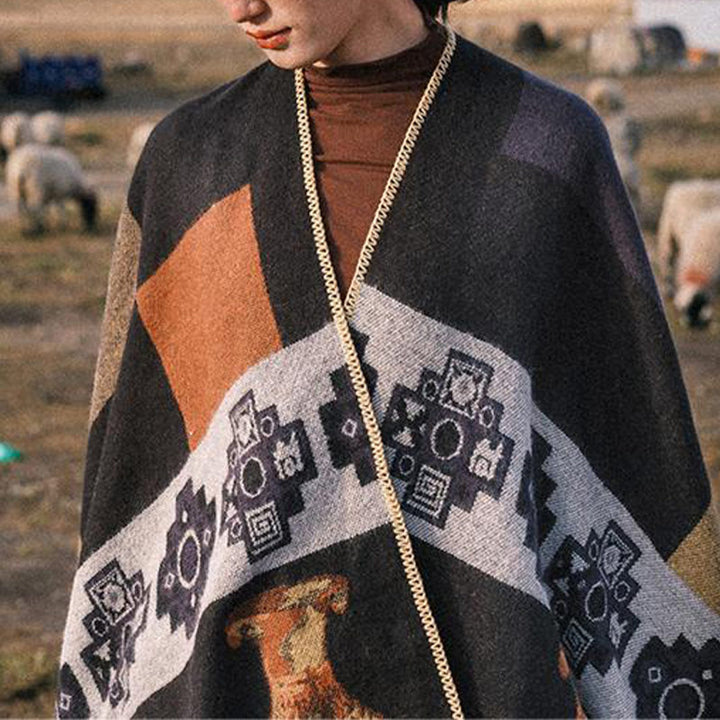 Écharpe de voyage confortable en forme de vase en forme de cerf avec Buddha Stones et formes géométriques - image 9