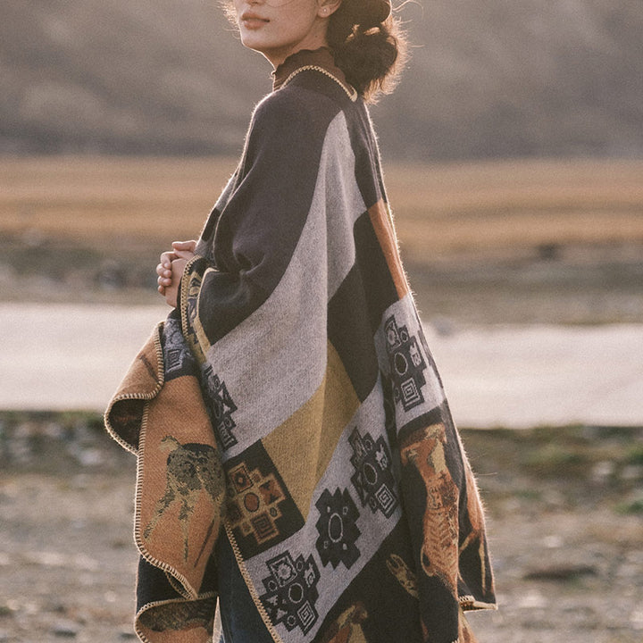 Écharpe de voyage confortable en forme de vase en forme de cerf avec Buddha Stones et formes géométriques - image 11