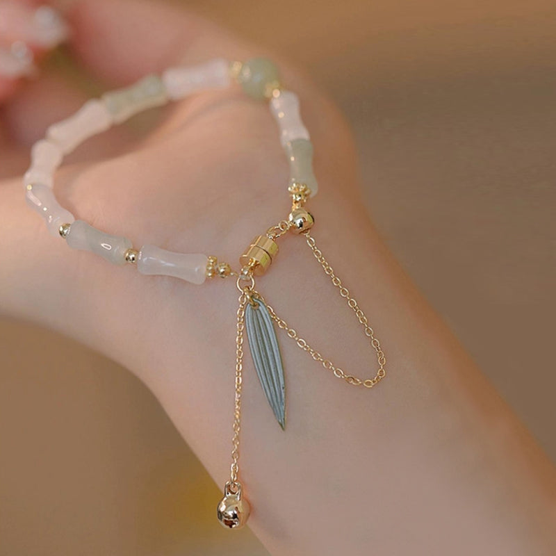 Bracelet de protection porte-bonheur en jade blanc Hetian plaqué or 14 carats de Buddha Stones