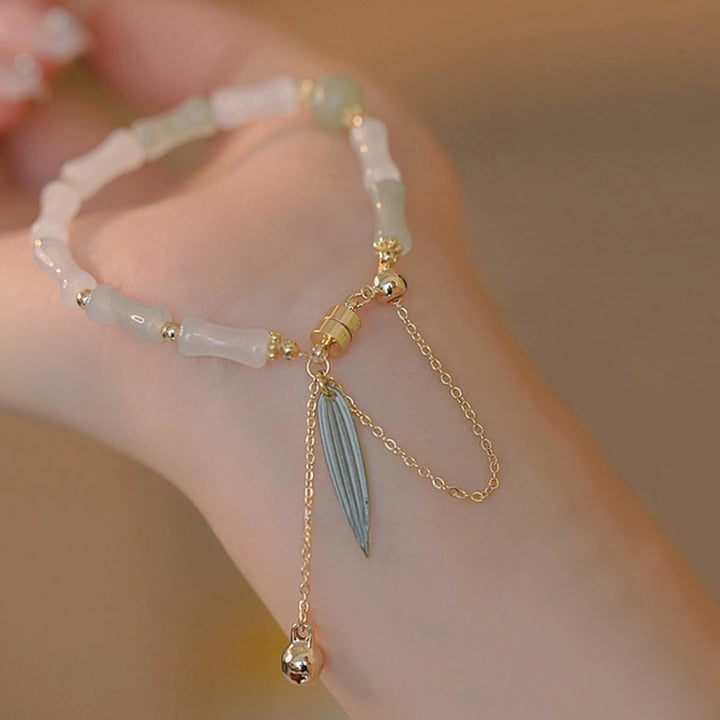 Bracelet de protection porte-bonheur en jade blanc Hetian plaqué or 14 carats de Buddha Stones