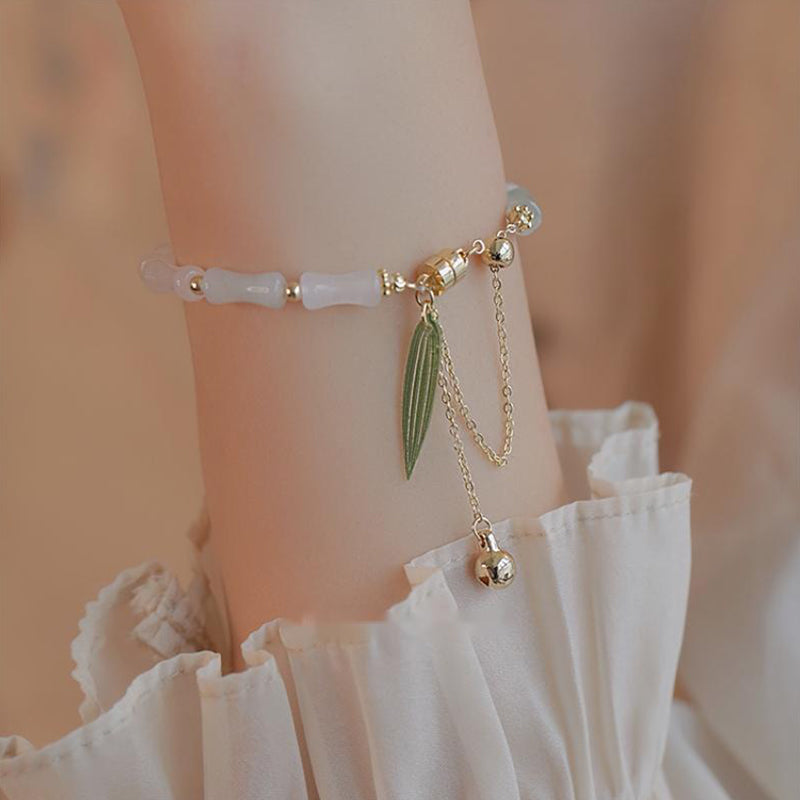Bracelet de protection porte-bonheur en jade blanc Hetian plaqué or 14 carats de Buddha Stones