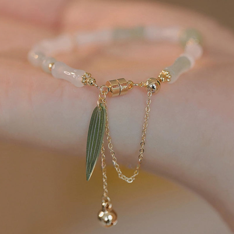 Bracelet de protection porte-bonheur en jade blanc Hetian plaqué or 14 carats de Buddha Stones