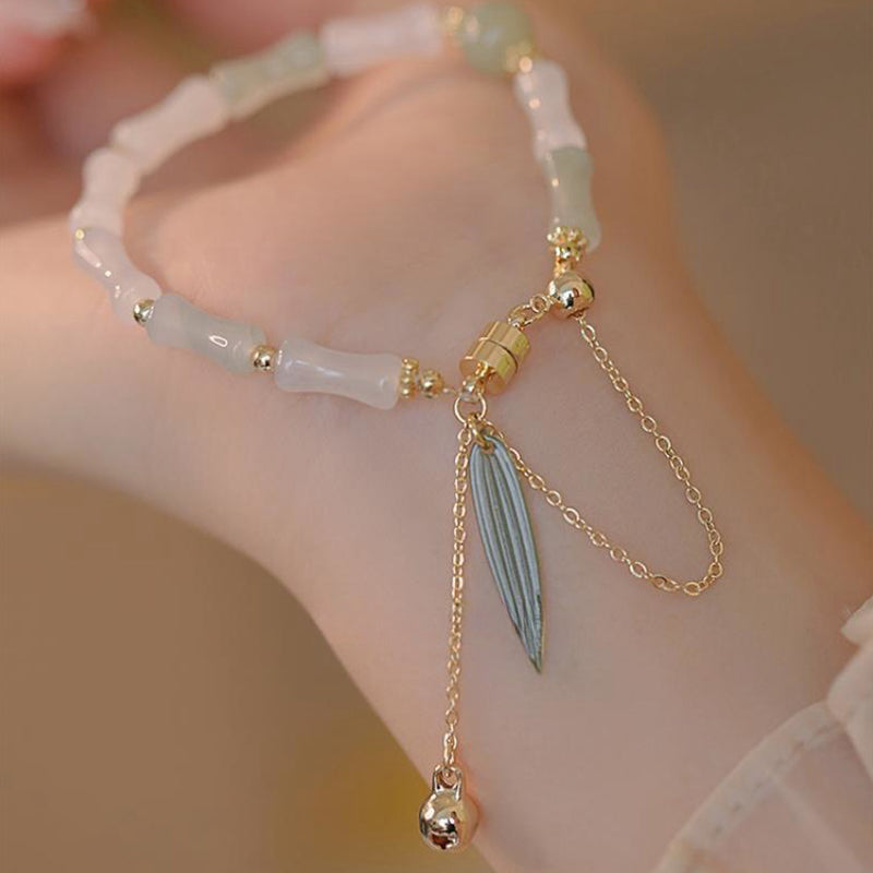 Bracelet de protection porte-bonheur en jade blanc Hetian plaqué or 14 carats de Buddha Stones