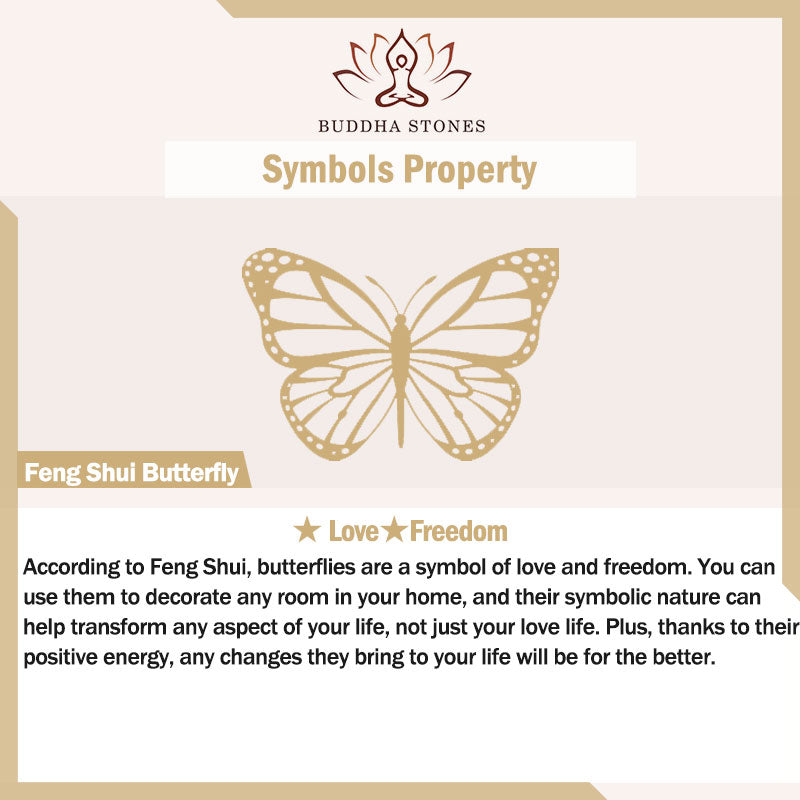 Bracelet de protection de prospérité avec breloque papillon en pierre de lune et Buddha Stones