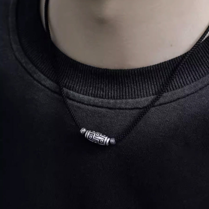 Collier avec pendentif en corde de protection à neuf yeux en argent sterling 999 avec Buddha Stones - image 13