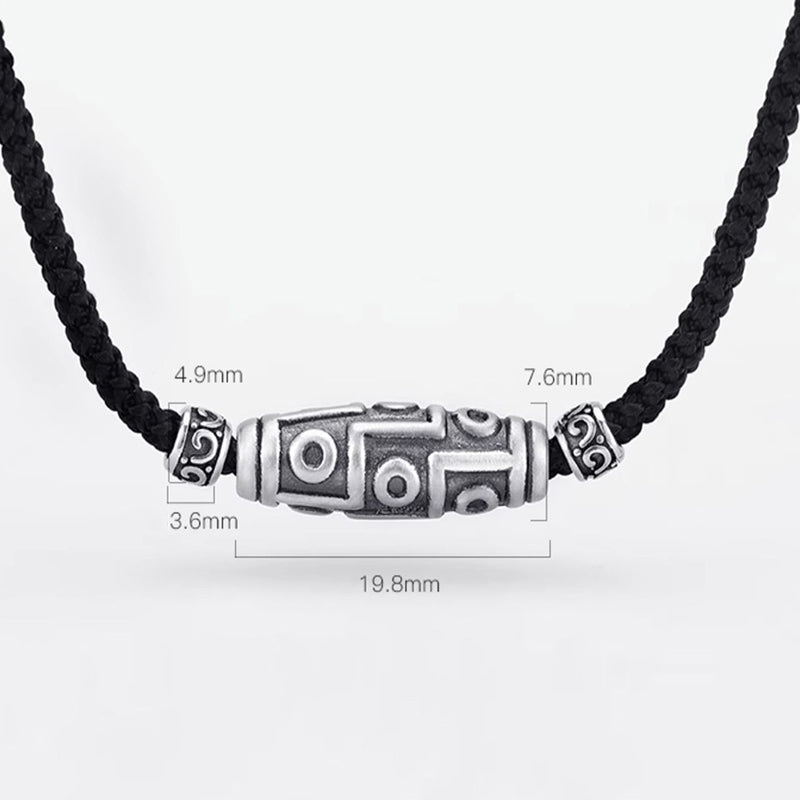Collier avec pendentif en corde de protection à neuf yeux en argent sterling 999 avec Buddha Stones