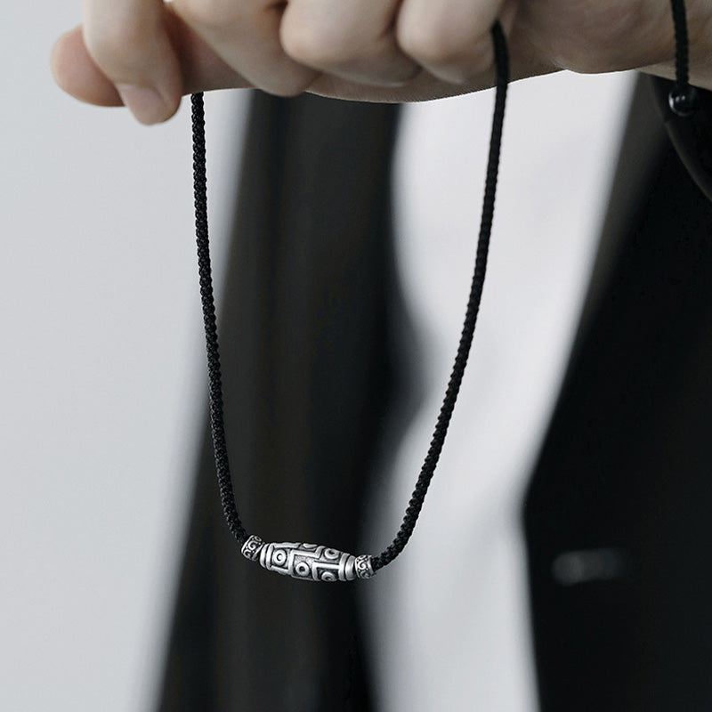 Collier avec pendentif en corde de protection à neuf yeux en argent sterling 999 avec Buddha Stones - image 14