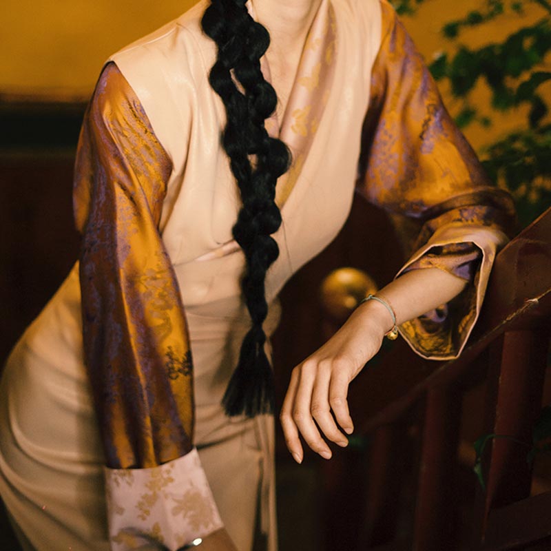 Robe tibétaine en Buddha Stones , vêtements pour femmes Hanfu améliorés, robe papillon de Lhassa