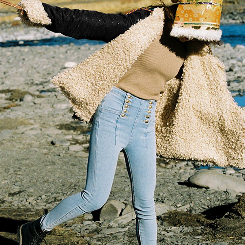 Vêtements tibétains Buddha Stones Lhasa Haut doublé en polaire Vêtements d'hiver pour femmes - image 7