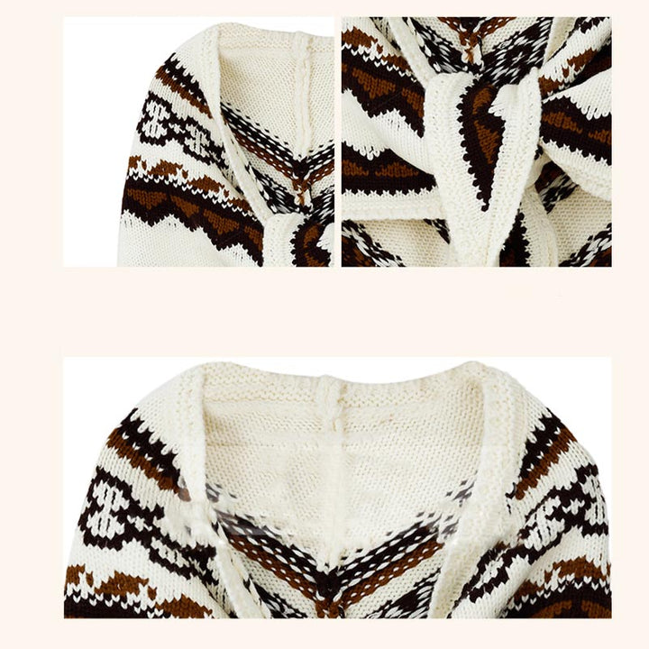 Châle triangulaire tibétain à rayures avec Buddha Stones et pompons pour l'hiver - image 11