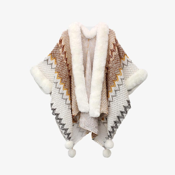 Écharpe de voyage confortable en tricot avec Buddha Stones tibétaines multicolores ondulées