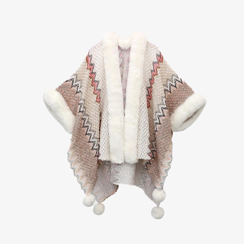 Écharpe de voyage confortable en tricot avec Buddha Stones tibétaines multicolores ondulées