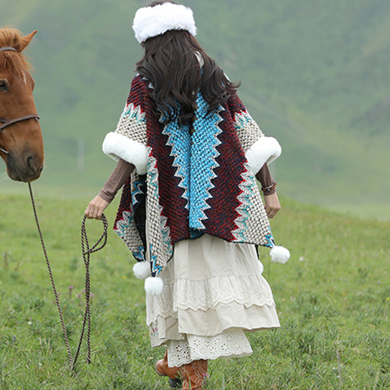 Écharpe de voyage confortable en tricot avec Buddha Stones tibétaines multicolores ondulées - image 13