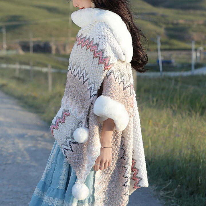 Écharpe de voyage confortable en tricot avec Buddha Stones tibétaines multicolores ondulées - image 27