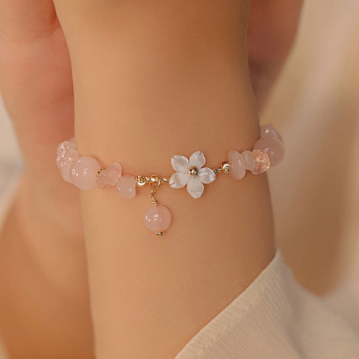 Bracelet d'amour en cristal rose naturel plaqué or 14 carats de Buddha Stones - image 4