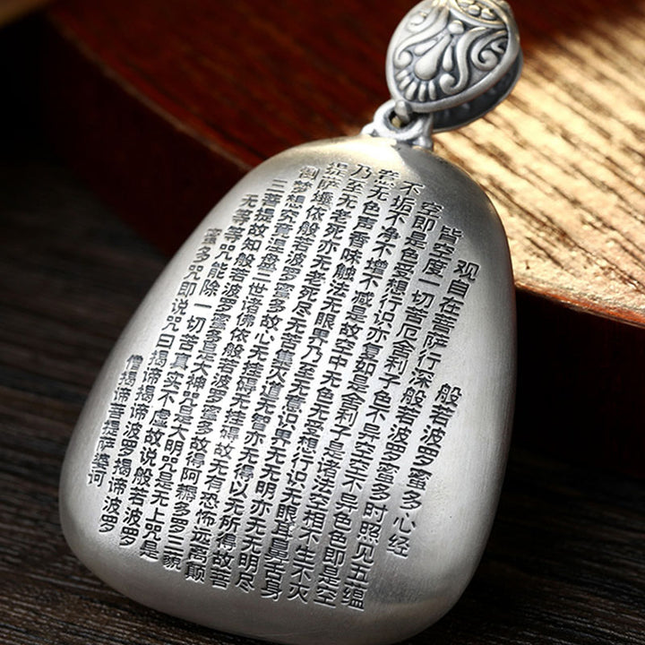 Collier pendentif de protection gravé en argent sterling 999 avec Buddha Stones et symbole du zodiaque chinois