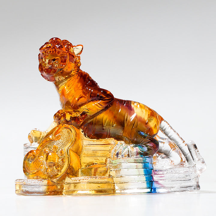 Buddha Stones Année du Dragon Fait à la main 12 zodiaque chinois Liuli Cristal Art Pièce Protection Maison Bureau Décoration
