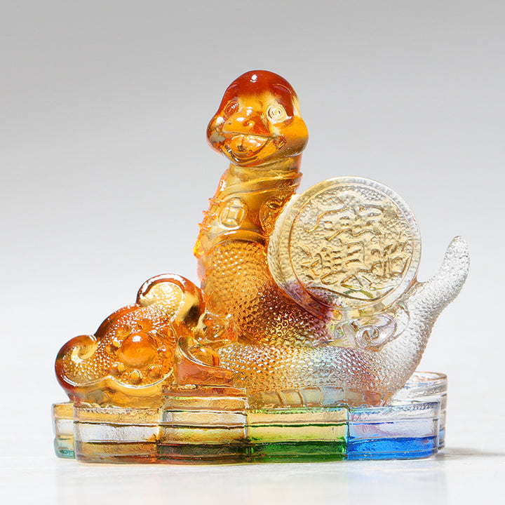 Buddha Stones Année du Dragon Fait à la main 12 zodiaque chinois Liuli Cristal Art Pièce Protection Maison Bureau Décoration