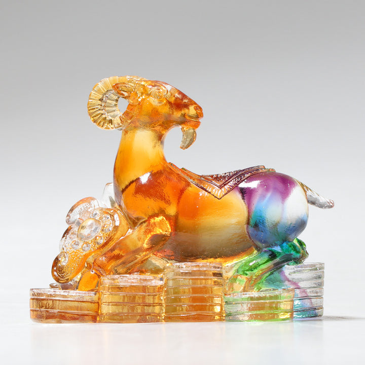 Buddha Stones Année du Dragon Fait à la main 12 zodiaque chinois Liuli Cristal Art Pièce Protection Maison Bureau Décoration