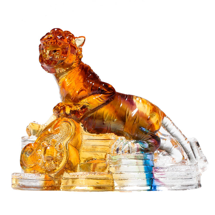 Buddha Stones Année du Dragon Fait à la main 12 zodiaque chinois Liuli Cristal Art Pièce Protection Maison Bureau Décoration