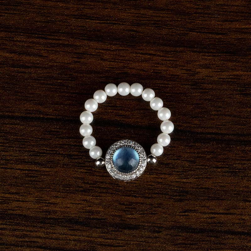 Bracelet et bague de guérison en argent sterling 925 Buddha Stones