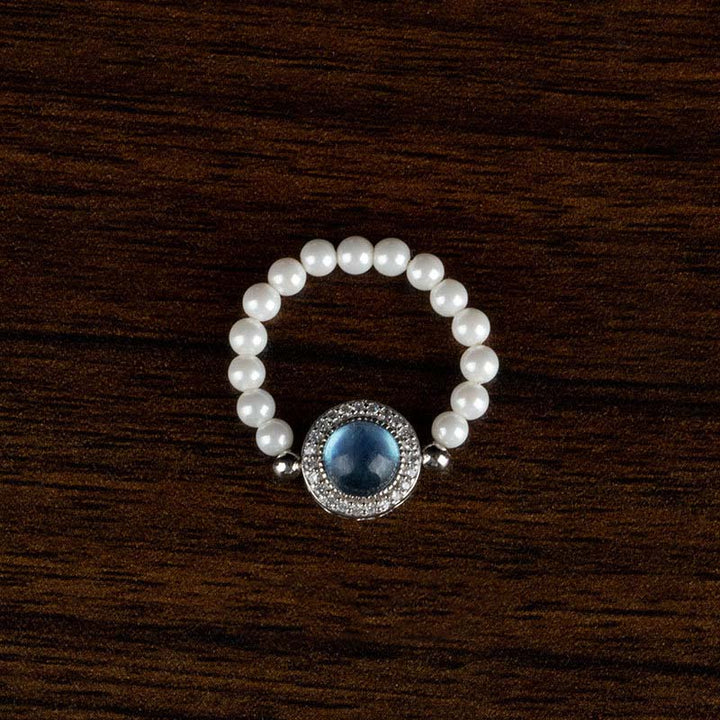 Bracelet et bague de guérison en argent sterling 925 Buddha Stones