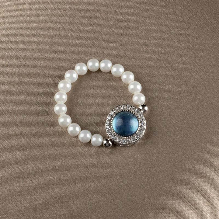 Bracelet et bague de guérison en argent sterling 925 Buddha Stones