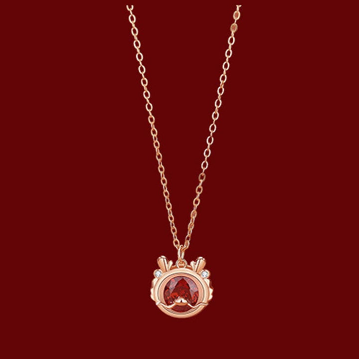 Collier pendentif bracelet boucles d'oreilles bague en argent sterling 925 Buddha Stones Année du Dragon Luck Zircon rouge (30 % de réduction supplémentaire | UTILISEZ LE CODE : FS30)