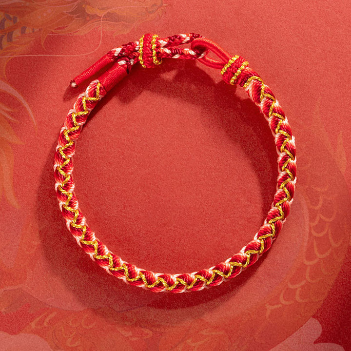 Bracelet de protection en corde fait main en écailles de dragon de Buddha Stones
