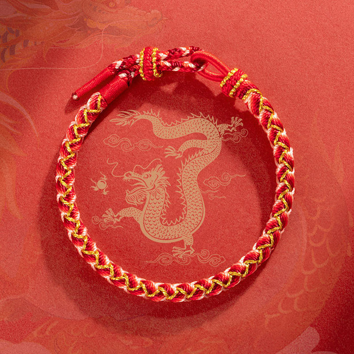 Bracelet de protection en corde fait main en écailles de dragon de Buddha Stones