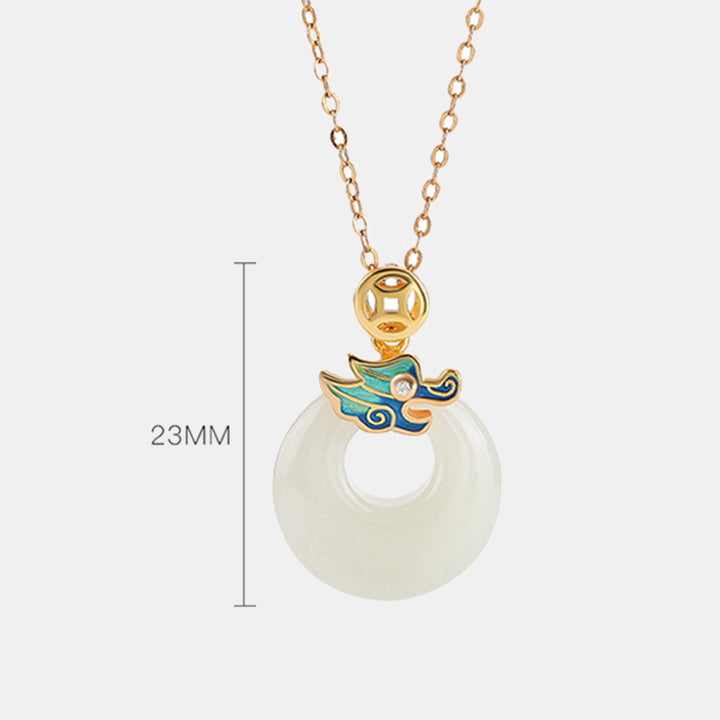 Buddha Stones en argent sterling 925 plaqué or avec boucle de paix en jade Hetian Année du Dragon Pièce de cuivre Abondance - image 6