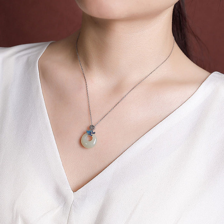 Buddha Stones en argent sterling 925 plaqué or avec boucle de paix en jade Hetian Année du Dragon Pièce de cuivre Abondance - image 10