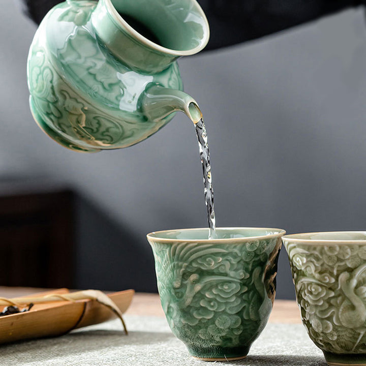Tasse à thé en céramique Buddha Stones Crane Pine Tasse à thé Kung Fu 80 ml