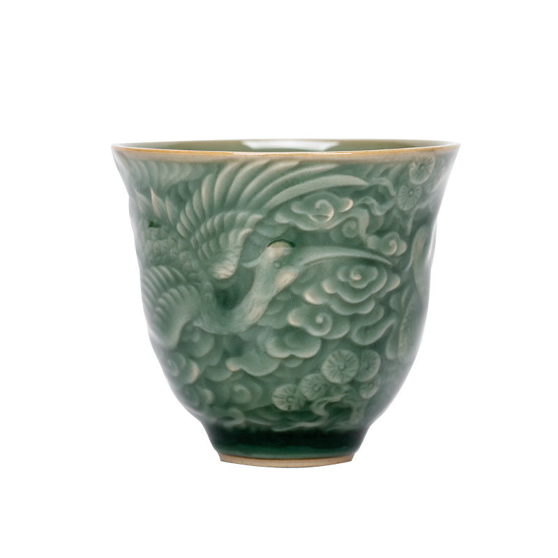 Tasse à thé en céramique Buddha Stones Crane Pine Tasse à thé Kung Fu 80 ml
