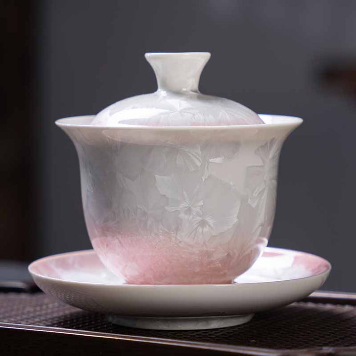 Tasse à thé traditionnelle en céramique émaillée Buddha Stones Gaiwan Sancai Tasse à thé Kung Fu et soucoupe avec couvercle 180 ml