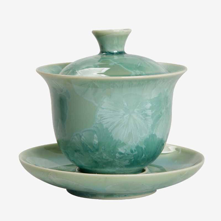 Tasse à thé traditionnelle en céramique émaillée Buddha Stones Gaiwan Sancai Tasse à thé Kung Fu et soucoupe avec couvercle 180 ml