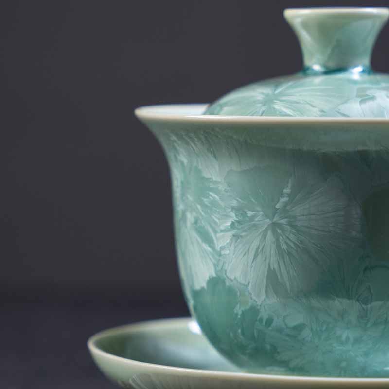 Tasse à thé traditionnelle en céramique émaillée Buddha Stones Gaiwan Sancai Tasse à thé Kung Fu et soucoupe avec couvercle 180 ml