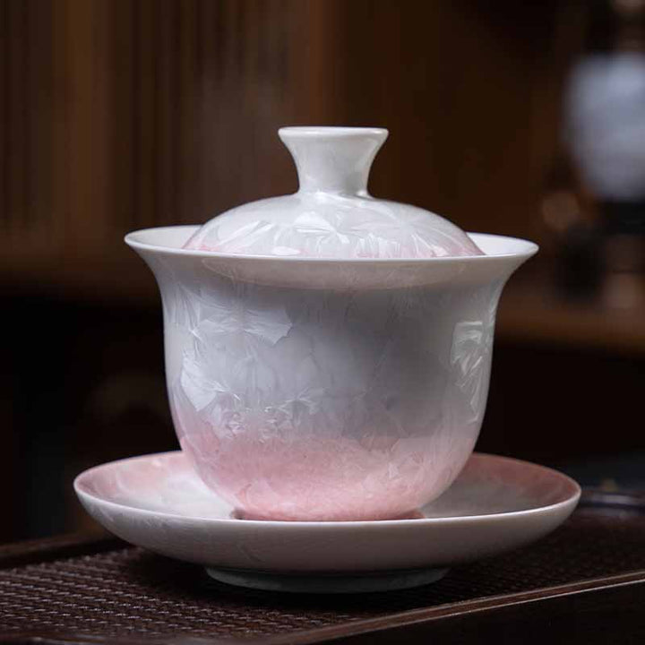 Tasse à thé traditionnelle en céramique émaillée Buddha Stones Gaiwan Sancai Tasse à thé Kung Fu et soucoupe avec couvercle 180 ml