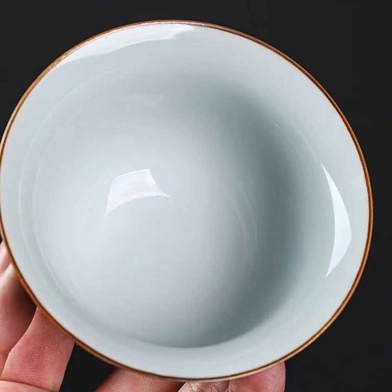 Buddha Stones Traditionnel Pin Vert Céramique Gaiwan Sancai Tasse à Thé Kung Fu Tasse à Thé Et Soucoupe Avec Couvercle