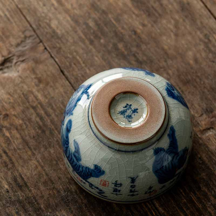 Tasse à thé en céramique peinte à la main en forme de tigre mignon de Jingdezhen, Buddha Stones, tasse à thé Kung Fu, bol 140 ml