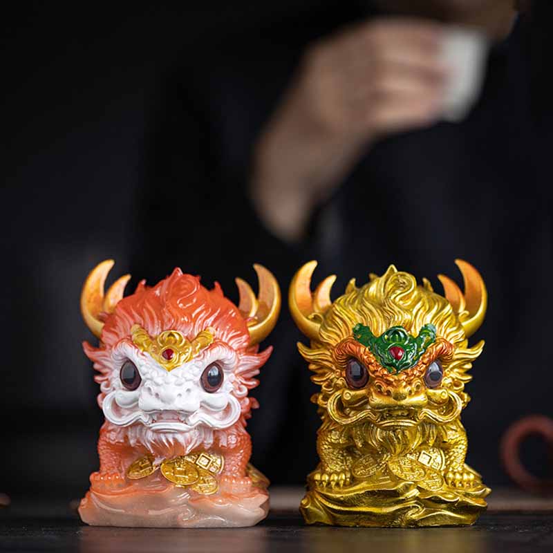 Buddha Stones changeantes de couleur, petite figurine en résine Kirin pour décoration de maison - image 16