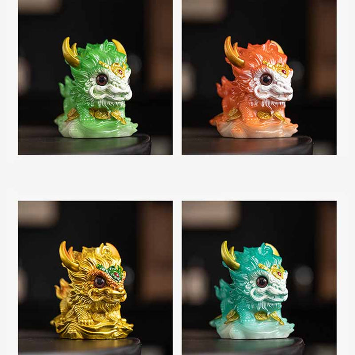 Buddha Stones changeantes de couleur, petite figurine en résine Kirin pour décoration de maison - image 28