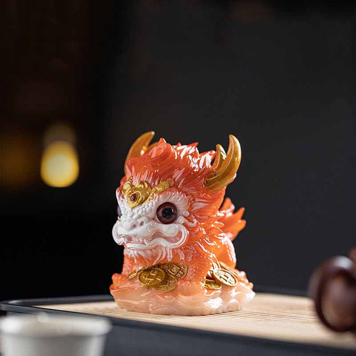 Buddha Stones changeantes de couleur, petite figurine en résine Kirin pour décoration de maison - image 23