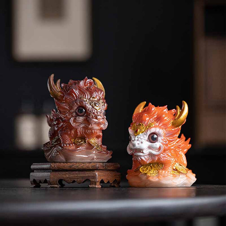 Buddha Stones changeantes de couleur, petite figurine en résine Kirin pour décoration de maison - image 7
