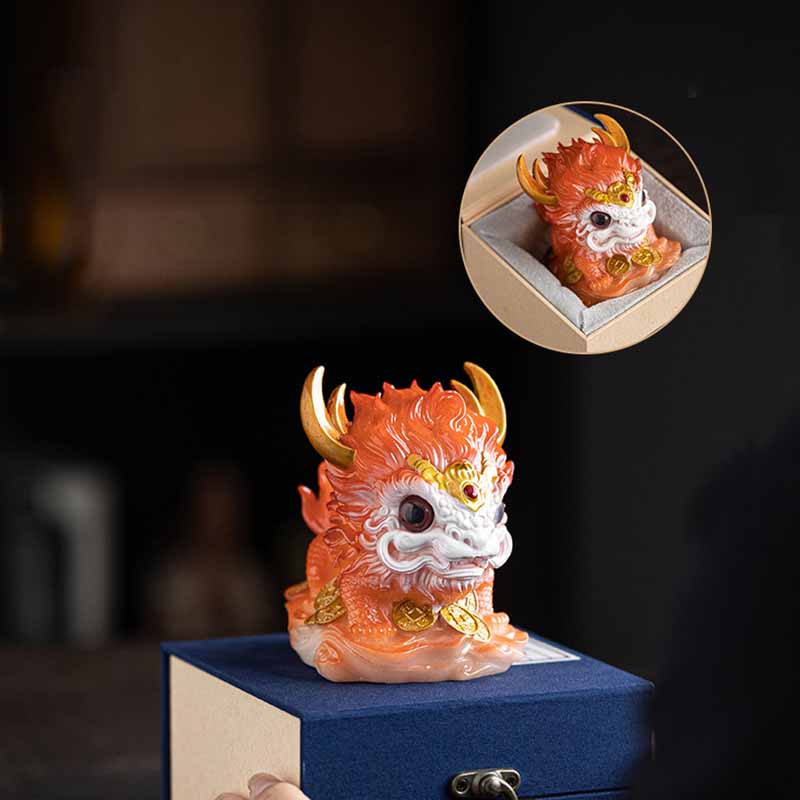 Buddha Stones changeantes de couleur, petite figurine en résine Kirin pour décoration de maison - image 12