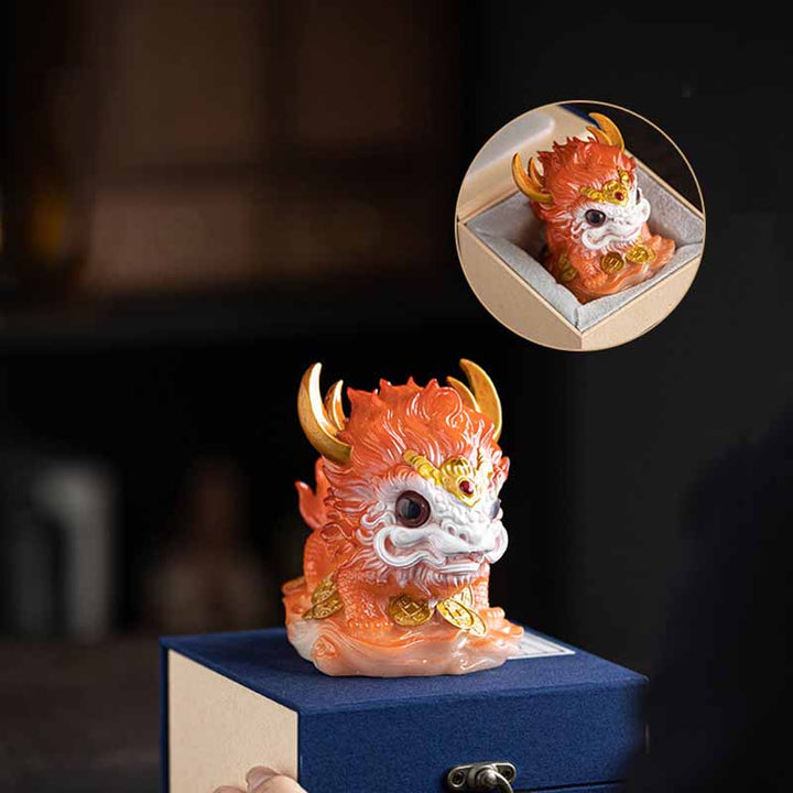 Buddha Stones changeantes de couleur, petite figurine en résine Kirin pour décoration de maison - image 12