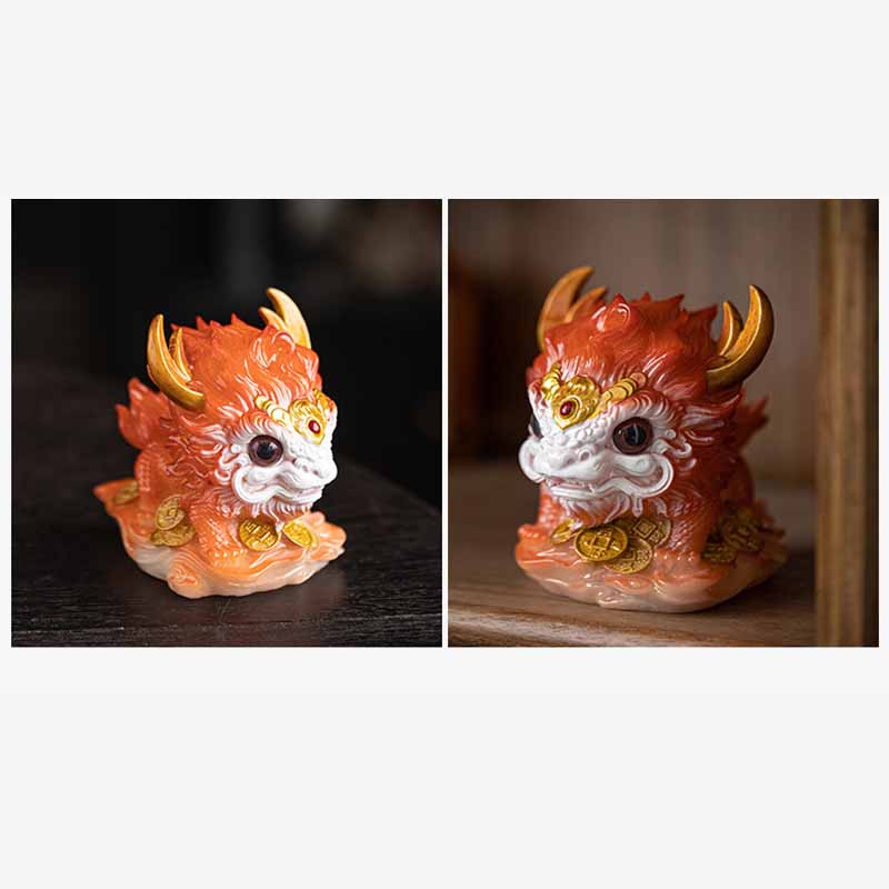 Buddha Stones changeantes de couleur, petite figurine en résine Kirin pour décoration de maison - image 10
