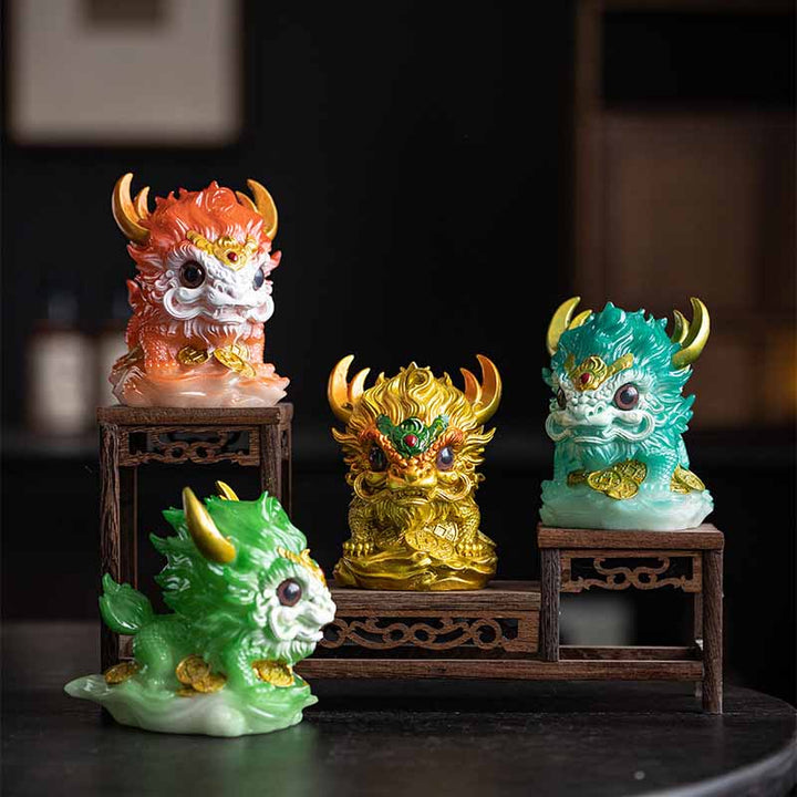 Buddha Stones changeantes de couleur, petite figurine en résine Kirin pour décoration de maison - image 0